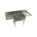 Klinger's Trading ECS22D 68" Two Compartment Sink, 16"W x 20"L Bowl With 2 Drainboards 1 image