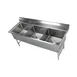 Klinger's Trading EIT3 77" Three Compartment Sink, 24"W x 24"L Bowl Without Drainboard 1 image