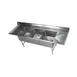 Klinger's Trading EIT32D24 114" Three Compartment Sink, 22"W x 26"L Bowl With 2 Drainboards 1 image