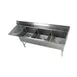 Klinger's Trading EIT3DL 92" Three Compartment Sink, 24"W x 24"L Bowl With Left-Hand Drainboard 1 image