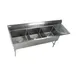 Klinger's Trading EIT3DR 92" Three Compartment Sink, 24"W x 24"L Bowl With Right-Hand Drainboard 1 image