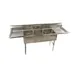 Klinger's Trading HDS32D 84" Three Compartment Sink, 16"W x 20"L Bowl With 2 Drainboards 1 image