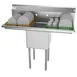 Koolmore SA151512-15B3 45" One Compartment Sink, 15"W x 15"L Bowl With 2 Drainboards 1 image