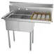 Koolmore SB121610-16R3 43" Two Compartment Sink, 12"W x 16"L Bowl With Right-Hand Drainboard 1 image