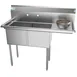 Koolmore SB151512-15R3 48" Two Compartment Sink, 15"W x 15"L Bowl With Right-Hand Drainboard 1 image