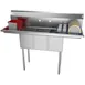 Koolmore SC101410-12B3 54" Three Compartment Sink, 10"W x 14"L Bowl With 2 Drainboards 1 image