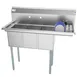 Koolmore SC101410-12R3 45" Three Compartment Sink, 10"W x 14"L Bowl With Right-Hand Drainboard 1 image