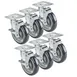 Krowne BC-135 Casters, 3" with Brakes, (Set of 6), Plate, Raises Unit 4" 1 image