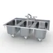LaCrosse CS3DI Concession Drop-In Sink, Three Compartment, 24" Long 1 image