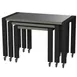 Lakeside 160138 3-Piece Nesting Traveler Serving Tables, Rectangular, 16 ga. Stainless Steel, Black Powder Coat, 40"H 1 image
