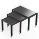Lakeside 160138 3-Piece Nesting Traveler Serving Tables, Rectangular, 16 ga. Stainless Steel, Black Powder Coat, 40"H 3 image