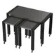 Lakeside 160139 3-Piece Nesting Tables, Rectangular, Stainless Steel, Black Powder Coat, 37"H 3 image