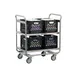 Lakeside 2446 Stainless Steel 2-Shelf Milk Crate Transport Cart - 35-3/4" x 22" x 40-1/2" 1 image