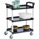 Lakeside 2500 Black Plastic 3 Shelf Utility Cart - 31-3/4"W x 17-1/2"D x 38"H 1 image
