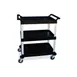 Lakeside 2500 Black Plastic 3 Shelf Utility Cart - 31-3/4"W x 17-1/2"D x 38"H 3 image