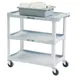 Lakeside 2501 Gray Plastic 3 Shelf Bus / Utility Cart - 36"Wx18.5"D x 35"H 1 image