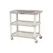Lakeside 2501 Gray Plastic 3 Shelf Bus / Utility Cart - 36"Wx18.5"D x 35"H 3 image