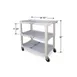 Lakeside 2501 Gray Plastic 3 Shelf Bus / Utility Cart - 36"Wx18.5"D x 35"H 4 image