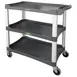 Lakeside 2503 Charcoal Plastic 3 Shelf Utility Cart - 36"W x 18-1/2"D x 35"H 1 image
