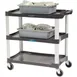 Lakeside 2503 Charcoal Plastic 3 Shelf Utility Cart - 36"W x 18-1/2"D x 35"H 3 image