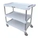 Lakeside 2509 Gray Plastic 3 Shelf Bus / Utility Cart - 36"W x 18-1/2"D x 33-3/4"H 1 image