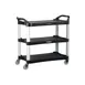 Lakeside 2512 Medium Duty Charcoal Plastic 3-Shelf Utility Cart - 20" x 42" x 37 1/2" 1 image