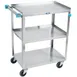 Lakeside 311 Standard Duty Stainless Steel 3-Shelf Utility Cart w/ 300 lb. Capacity 1 image