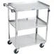Lakeside 311A 3-Shelf Light Duty Utility Cart w/ 300 lb Capacity, (1) Push Handle 1 image