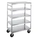 Lakeside 355 Stainless Steel 5-Shelf Open Tray Utility Cart w/ 8-3/8" Clearance 1 image