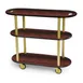 Lakeside 36204 Oval Serving Cart with 3 Shelf, Handle Cut-Outs on Top Shelf, Laminate Finish 1 image