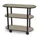 Lakeside 36204 Oval Serving Cart with 3 Shelf, Handle Cut-Outs on Top Shelf, Laminate Finish 3 image