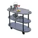 Lakeside 36300 Rounded Oval Serving Cart 3 Open Shelf, Laminate Finish 1 image