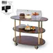 Lakeside 36303 Rounded Oval Dome Display Dessert Cart w/ (3) Open Shelves 1 image