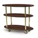 Lakeside 36304 Rounded Oval Serving Cart 3 Shelf, Handle Cut-Outs on Top Shelf 1 image