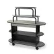 Lakeside 37218 Rounded Oval Dessert Cart w/ 3 Open Shelves with 2 Acrylic Overshelves 1 image