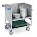 Lakeside 407 Store 'N' Carry Dish Truck, 2 Shelves, Stainless Steel, Silver, 200 Plates, 30-39" Height 1 image
