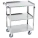 Lakeside 411A Stainless Steel 3 Shelf Medium Duty Utility Cart w/ 500 lbs Capacity 1 image