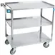 Lakeside 444 Stainless Steel 3 Shelf Utility Cart - 500 lbs capacity 1 image
