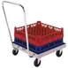 Lakeside 450 Stainless Steel Glass Rack Dolly, 200 lb, Silver, 20x20, Push Handle, 4 Swivel Casters 1 image