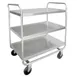 Lakeside 493 Stainless Steel 3 Shelf Tubular Utility Cart - 36" x 23" x 40-1/8" 1 image