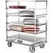 Lakeside 594 Stainless Steel Queen Mary Banquet Cart w/ 4 Shelves, All Shelf Edges Down 1 image