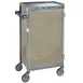 Lakeside 654 Stainless Steel 6 Tray Compact 1 Door Meal Delivery Cart w/ Vinyl Laminate Panels 3 image