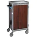 Lakeside 654 Stainless Steel 6 Tray Compact 1 Door Meal Delivery Cart w/ Vinyl Laminate Panels 5 image