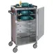 Lakeside 654 Stainless Steel 6 Tray Compact 1 Door Meal Delivery Cart w/ Vinyl Laminate Panels 6 image