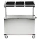 Lakeside 663 Solid Stainless Steel Breakfast / Snack Cart w/ Overhead Shelf with (3) Plastic Bins  1 image