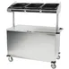 Lakeside 663 Solid Stainless Steel Breakfast / Snack Cart w/ Overhead Shelf with (3) Plastic Bins  4 image