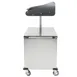Lakeside 663 Solid Stainless Steel Breakfast / Snack Cart w/ Overhead Shelf with (3) Plastic Bins  5 image