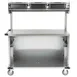 Lakeside 663 Solid Stainless Steel Breakfast / Snack Cart w/ Overhead Shelf with (3) Plastic Bins  6 image