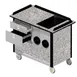 Lakeside 690-10 Food Cart w/ Drawers, Stainless Steel Storage Compartment with Sliding Doors 4 image