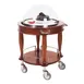 Lakeside 70021 Dessert Cart w/ Round Top and Shelf, Acrylic Roll Top Dome, 1 Pull-Out Shelf 1 image
